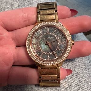 Michael Kors watch with black mother of pearl face